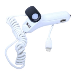 Incarcator Auto cu Mufa de Iphone - Lightning 2,1A si Usb