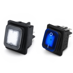 Intrerupator IRS KCD4 16A 250V cu Membrana Cauciuc si LED Alb sau Albastru