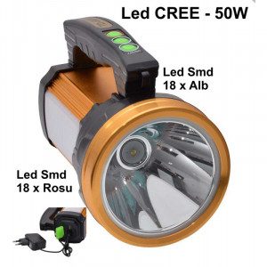 Lanterna reincarcabila cu led 50W profesionala 6688 - Img 3