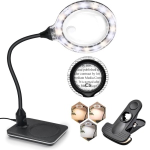 Lupa de marit 10X, 20X din sticla, cu suport si cleste, 3 culori de lumina, MG-HYZ-110 - Img 2