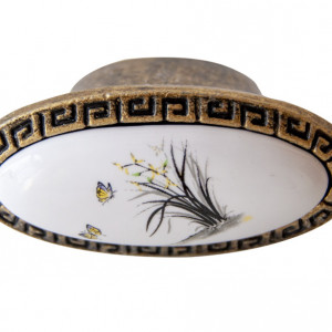 Maner - buton mobilier ANTIQUE BRONZE cu ceramica