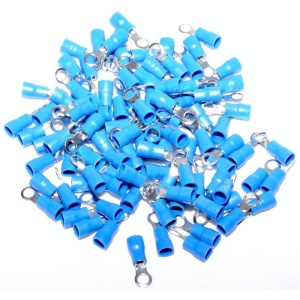 Papuci electrici izolati albastru tip inel Ø 4mm, 100 buc/set