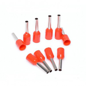 Pin terminal de cablu E1008 rosu, 100Buc/Set