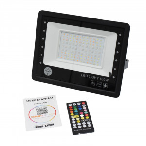 Proiector smart RGBCW 100W cu Bluetooth si telecomanda IR - Img 3