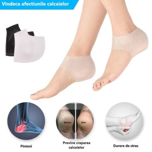 Protectie pentru calcai din silicon respirabil, lavabil, marime universala, 2 buc / set - Img 2