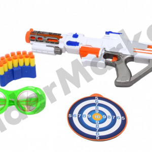 Pusca mare Soft Bullet Gun cu gloante din burete ochelari si tinta