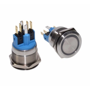Push buton metalic 25mm / 24V cu led rosu, albastru sau verde