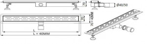 Rigola din inox 500*70 - Img 2