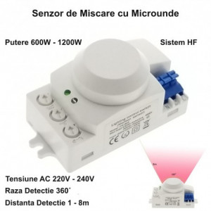 Senzor de miscare cu microunde 360˚ - 1200W - Img 4