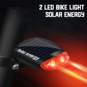Stop avertizor LED pentru bicicleta/trotineta , cu 2 LED-uri si incarcare solara, NegruRosu - Img 4