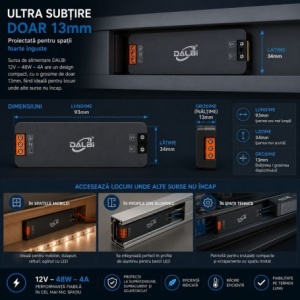 Sursa Alimentare LED 12V 400W 3Sursa Alimentare LED 12V 48W 4A Ultra Slim 13mm3.3A Slim cu Conectare Rapida Push-In, Carcasa Aluminiu (Copy 1) - Img 3