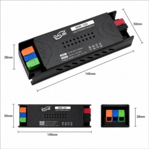 Sursa Alimentare LED 12V 60W 5A Slim cu Conectare Rapida Push-In, Carcasa Aluminiu - Img 4