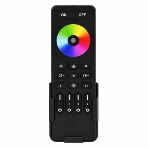 Telecomanda LED RGB/RGBW/RGB+CCT cu 4 Zone, RF 2.4 GHz, Neagra