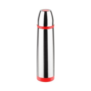 Termos inox 1L Floria ZLN-1839,Inox/Rosu Buton de inchidere ermetica antiscurgere,