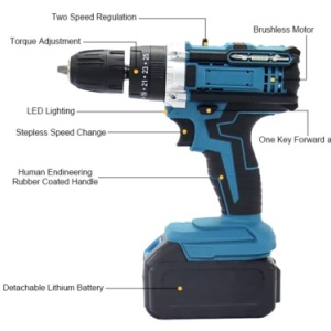 Trusa completa 4 piese 48 v cu rotopercutor bormasina autofiletanta de impact si flex - Img 2