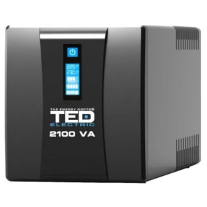 UPS 2100VA / 1200W LCD Line Interactive AVR 2 schuko 2x9Ah USB TED