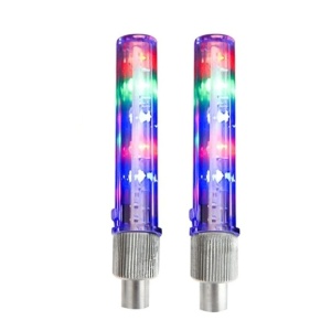 ventil led rgb pentru bicicleta, 13 moduri iluminare, functionare baterii ag10, set 2 bucati - Img 2