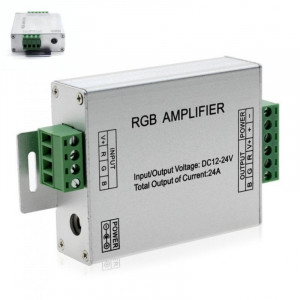 Amplificator tensiune banda led RGB-W ,DC 12-24V / 24A