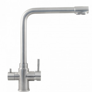 Baterie bucatarie INOX, doua cai pentru apa filtrata si apa menajera