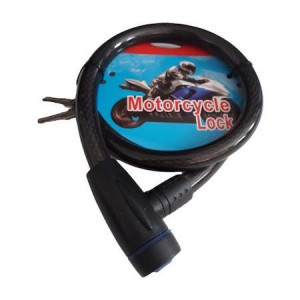 Cablu antifurt motocicleta, bicicleta, scuter, carucior, cu invelis siliconic, 100 cm, 2 chei, negru - Img 2