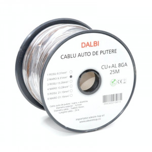 Cablu auto maro CU+AL 8GA 6,7mm , 25m / rola