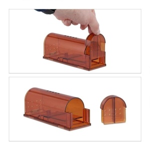 Capcana pentru soareci, plastic, 6.5 x 17 x 6 cm, Portocaliu - Img 2