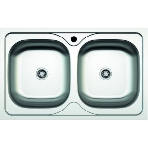 Chiuveta ZLN2982 cu doua cuve pentru blat Z-INOX Inox anticalcar, 50x80 cm