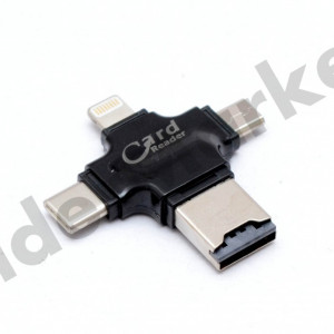 Cititor de carduri Micro USB OTG - Micro USB, USB C si iPhone