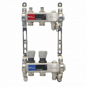 Distribuitor agent termic 1"-3/4'' inox, cu aerisitor si robinet de golire 2 cai