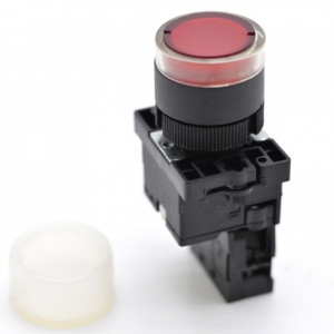 Intrerupator Buton Push Cu Cauciuc 22mm Rosu No- EB2 - Img 2