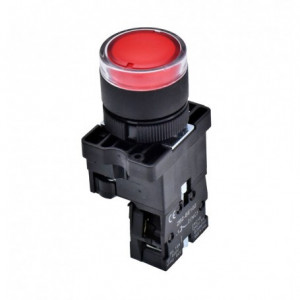 Intrerupator Buton Push Cu Cauciuc 22mm Rosu No- EB2