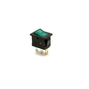Intrerupator Irs Basculant Cu Led Verde 12V INT-12015V