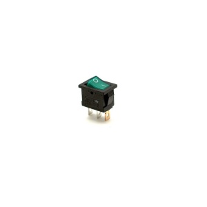 Intrerupator mic IRS 220V led verde 3 pini, 21X15MM