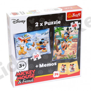 Joc puzzle dublu Mickey Mouse &amp; firiends