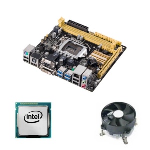 Kit Placa de Baza Mini-ITX Asus H87I-PLUS, Intel Core i3-4130, Cooler