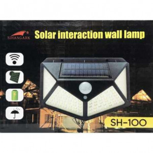 Lampa cu incarcare solara, senzor lumina/ PIR, 100 led-uri, SMD, acumulator - Img 2