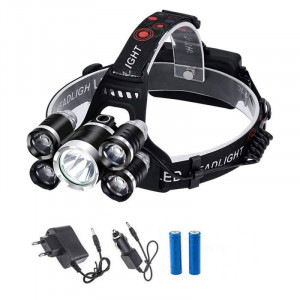 Lanterna de Cap 5 Led-uri / 30W - 8000 lumeni