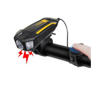 lanterna (far bicicleta ) Led 180 lumin, Funcţie de 3 ore dupa incarcare ,cu avertizare , USB , long life baterie interna , alarma 20m destanta lumina - Img 2