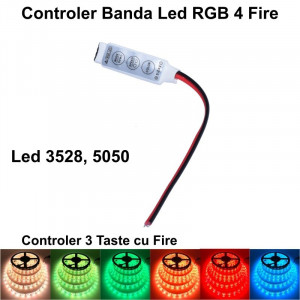 Mini controler LED RGB cu fire