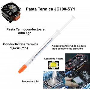 Pasta termoconductoare JC100-SY1, alba, 1 gram