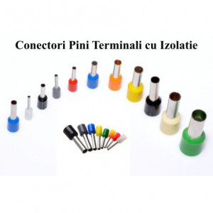 Pin terminal de cablu E1008 rosu, 100Buc/Set - Img 3