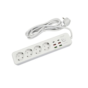 Prelungitor electric cu 4 prize + 4 USB + 2 Type-C, 3 metri