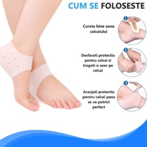 Protectie pentru calcai din silicon respirabil, lavabil, marime universala, 2 buc / set - Img 3