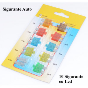 Set 10 sigurante auto cu led - Img 3