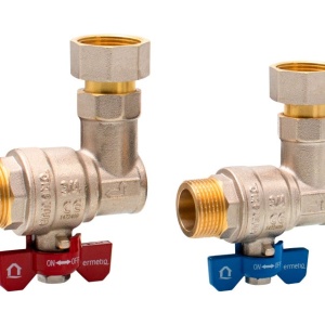 Set 2 robineti coltar cu olandez 1x1/2" - 1x3/4" MF