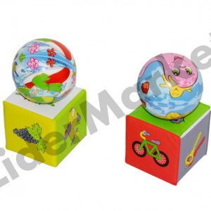 Set cuburi si mingi din burete - 4 piese