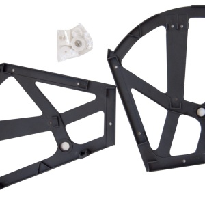 Set suport pantofar plastic negru doua randuri