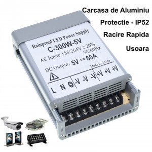 Sursa alimentare de exterior 5V - 300W / 60A