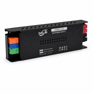 Sursa Alimentare LED 12V 200W 16.6A Slim cu Conectare Rapida Push-In, Carcasa Aluminiu