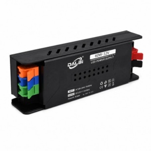 Sursa Alimentare LED 12V 60W 5A Slim cu Conectare Rapida Push-In, Carcasa Aluminiu